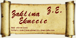 Žaklina Ekmečić vizit kartica